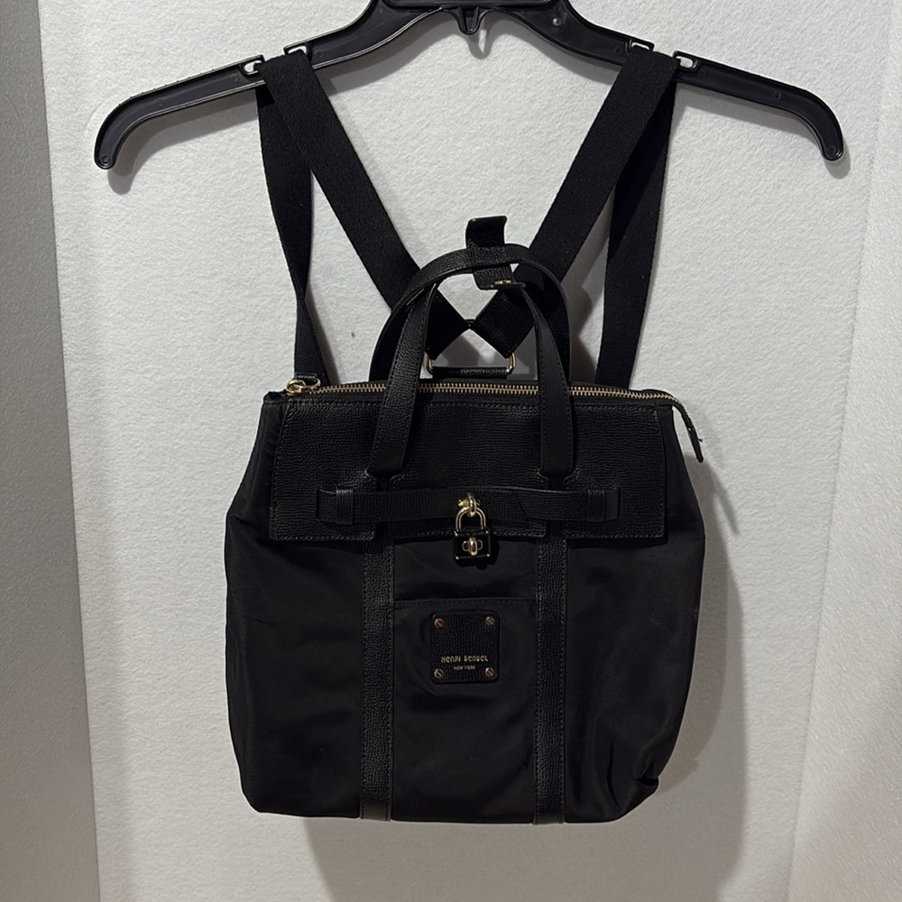 Henri Bendel Small Black Jetsetter Convertible Crossbody Backpack